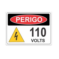 PLACA PERIGO 110V 20X15X0,80
