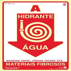 PLACA FOTOLUMINOSA HIDRANTE ÁGUA 20X30X00