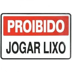 PLACA PROIBIDO JOGAR LIXO 13X30X0,80