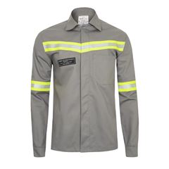 CAMISA ELETRICISTA NR10 RISCO II CINZA TAM. G REFLETIVO VERDE CA 44108