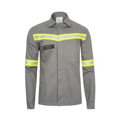 CAMISA ELETRICISTA NR10 RISCO II CINZA TAM. P CA 44108 REFLETIVO VERDE
