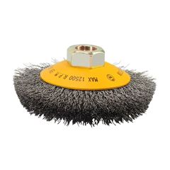 ESCOVA CÔNICA ONDULADA AÇO INOX 100 X 19MM 0,30MM ROSCA M14