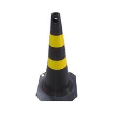 CONE PVC RIGIDO PRETO E AMARELO 75 CM